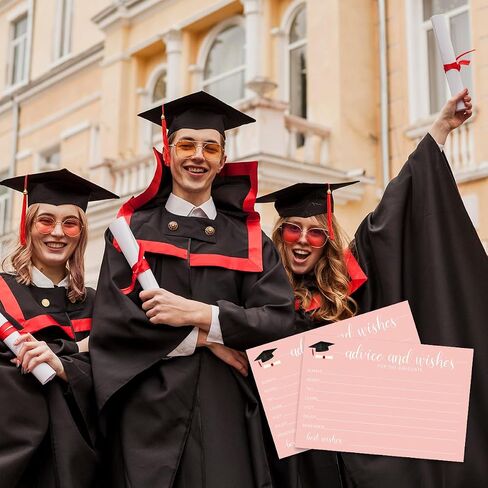 50 PCS نصيحة التخرج وبطاقات Well Wishes للخريجين - فئة 2025 GRAD CAP & DIPLOMA بطاقات المشورة للأسلوب للمدرسة الثانوية ، مستلزمات إعلانات الكلية (PINK) - A04 in Kuwait