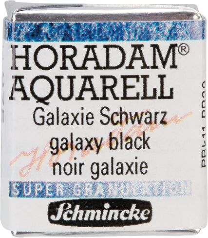 Schmincke - HORADAM® AQUARELL, Super Granulation, 14 975 044 Galaxie Black, 1/2 Pans, Very Strong granulating Colors, Finest, Super granulating Watercolors in Saudi Arabia