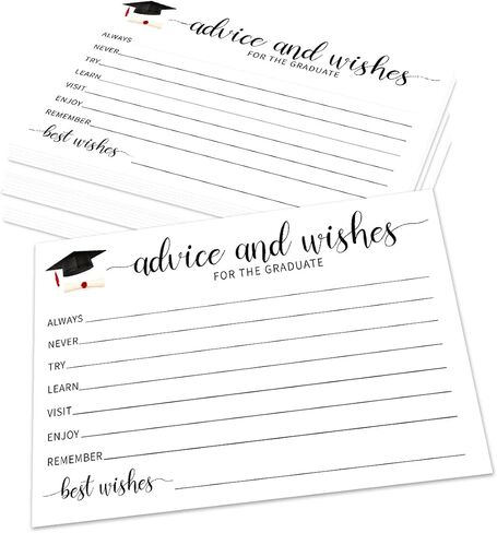 50 Pcs Graduation Advice And Well Wishes Cards For Graduates - Class Of 2025 Grad Cap & Diploma Fill-In Style Advice Cards For High School, College Grad Announcement Party Supplies (Pink) - A04 in Kuwait