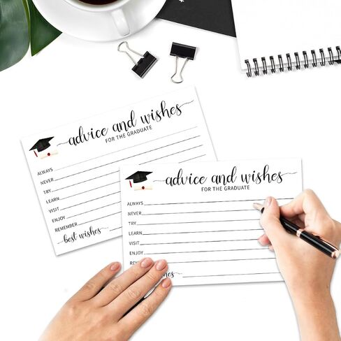 50 Pcs Graduation Advice And Well Wishes Cards For Graduates - Class Of 2025 Grad Cap & Diploma Fill-In Style Advice Cards For High School, College Grad Announcement Party Supplies (Pink) - A04 in Kuwait