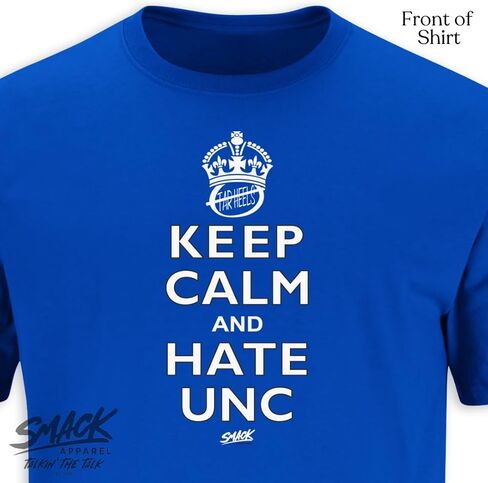 Keep Calm and Hate UNC T-Shirt for Duke College Fans (SM-5XL) in Saudi Arabia