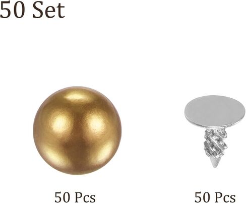 Kozelo 50 Set Pearl Rivet Studs Kit - [8mm x 5mm x 5mm] Pearl Rivets Faux Pearls Rivets Pink for DIY Decoration Crafts Use, ABS Material, Lattice Pattern in Saudi Arabia