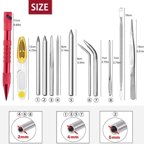 MONOBIN 12 Pcs Paracord FID Set Paracord Tools with Stainless Steel Knotter Marlinspike, Paracord Stitching Lacing Needles for Paracord Work Leather Weaving in Saudi Arabia