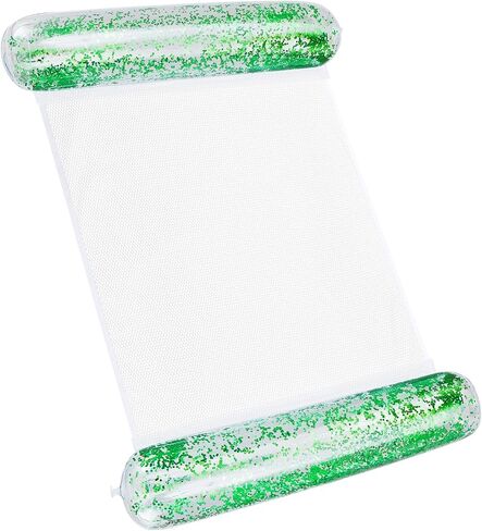 Sratte Pool Float Glitter Water Hammock Pool Loungers Inflatable Swimming Pool Hammock Multi-Purpose Water Floaties for Adults Lake Pool Summer Accessories Party in Saudi Arabia