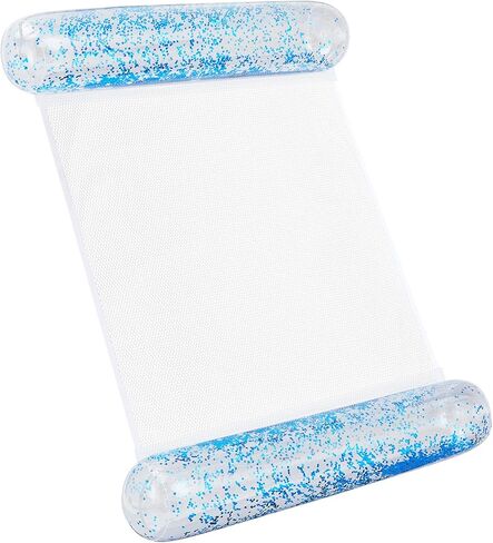 Sratte Pool Float Glitter Water Hammock Pool Loungers Inflatable Swimming Pool Hammock Multi-Purpose Water Floaties for Adults Lake Pool Summer Accessories Party in Saudi Arabia