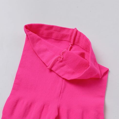 IBAKOM Toddler Girl 80s Workout Outfits Kid Halloween Dance Costume with Pink Headband Wristband Tight Rainbow Leg Warmers in Saudi Arabia