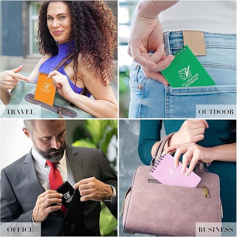 Waterproof Pocket Notebook, All Weather 3x5 Small Notebooks with Lined Pages, Pocket Notepads, Small Top Spiral Notebook Little Mini Memo Steno Note Pads for Home Office College School Outdoor(6 Pack) in Kuwait