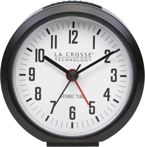 ساعة منبه تناظرية ذرية رمادية مستديرة مقاس 4 بوصة 617-710-INT من La Crosse Technology 617-710-INT in Kuwait