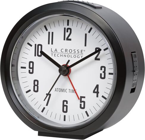 ساعة منبه تناظرية ذرية رمادية مستديرة مقاس 4 بوصة 617-710-INT من La Crosse Technology 617-710-INT in Kuwait
