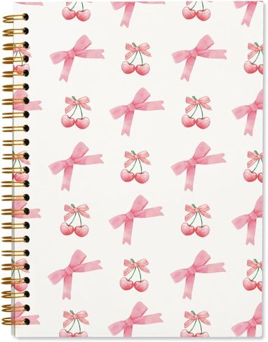 Coquette Pink Bow Notebook, Preppy Notebook, Girly Notebook, Pink Aesthetic Notebook, Pink Desk Accessories for Women, Preppy Office Supplies, Bow School Supplies 5.5x8.3 in Kuwait