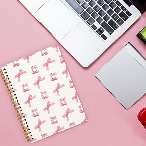 Coquette Pink Bow Notebook, Preppy Notebook, Girly Notebook, Pink Aesthetic Notebook, Pink Desk Accessories for Women, Preppy Office Supplies, Bow School Supplies 5.5x8.3 in Kuwait