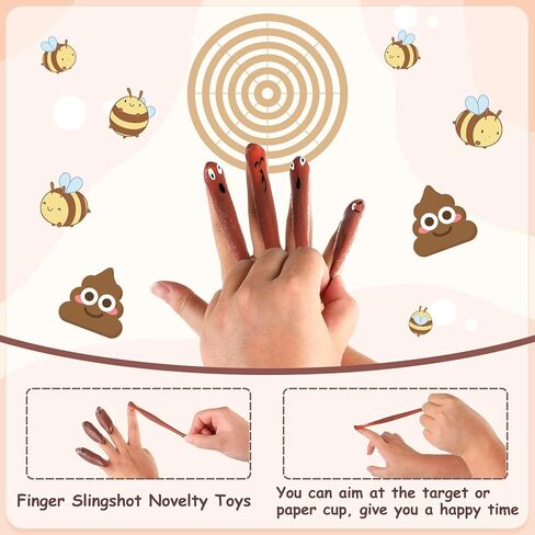 36 Pcs Halloween Funny Slingshot Finger Toys, Halloween Poop for Finger Slingshot, Rubber Flying Shooting Game Toy for Boy, Halloween Goodie Bag Fillers for Birthday Party, 4 Style Mixed Mixing in Kuwait