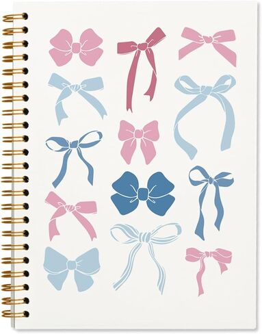 Coquette Pink Bow Notebook, Preppy Notebook, Girly Notebook, Pink Aesthetic Notebook, Pink Desk Accessories for Women, Preppy Office Supplies, Bow School Supplies 5.5x8.3 in Kuwait