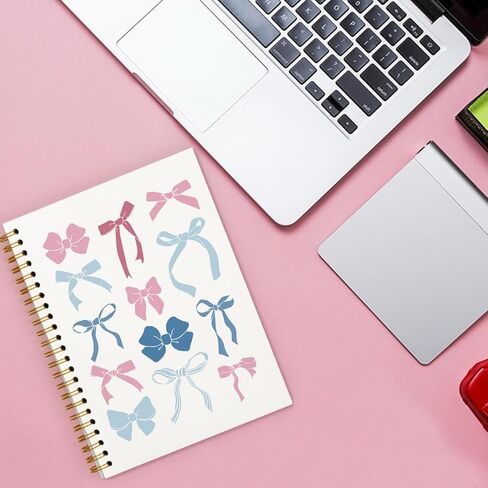 Coquette Pink Bow Notebook, Preppy Notebook, Girly Notebook, Pink Aesthetic Notebook, Pink Desk Accessories for Women, Preppy Office Supplies, Bow School Supplies 5.5x8.3 in Kuwait
