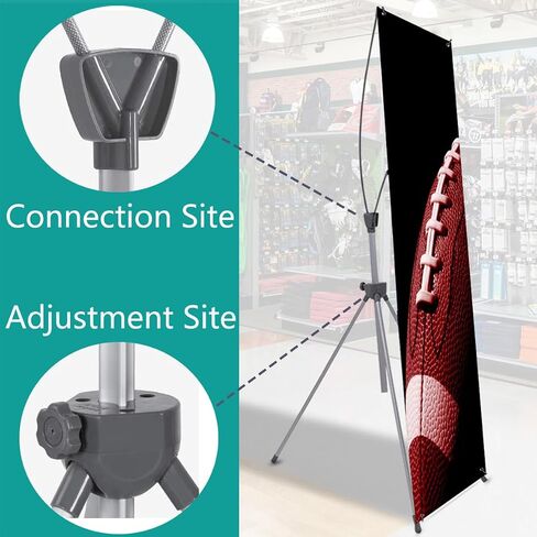 4U Media&Displays NEW Premium X Banner Stand 24"x72" 1 UNIT with Carrying Bag (STAND ONLY)---PORTABLE AND VERSATILITY AND STURDY AND LIGHTWEIGHT AND ADJUSTABLE in Kuwait