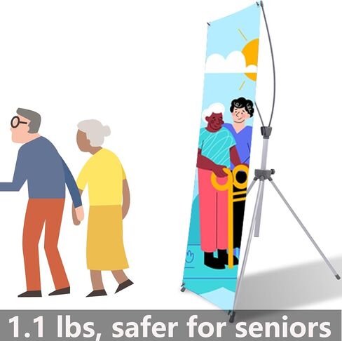 4U Media&Displays NEW Premium X Banner Stand 24"x72" 1 UNIT with Carrying Bag (STAND ONLY)---PORTABLE AND VERSATILITY AND STURDY AND LIGHTWEIGHT AND ADJUSTABLE in Kuwait
