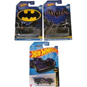 مجموعة Hot Wheels Batman Batmobile مجموعة من 3 مركبات Diecast من الإصدارات الأساسية والمتميزة