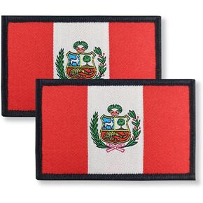 Overdecor Peru Peru Peruvian Patch Patch Tactical Patches - Hook and Loop Fortener ، 2 Pack