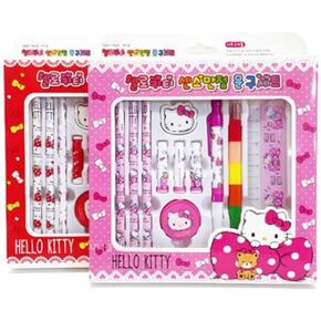 مجموعة هدايا قرطاسية Kitty مع 3 أقلام Hello Kitty ، 3 أقلام رصاص ، 1 قبعات ، 1 ممحاة ، 1 قلم رصاص ، حاكم واحد ، تلوين واحد قابل للتكدي