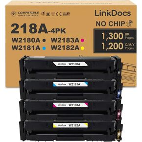 218A خراطيش حبر الحبر 4 بدائل الحزمة لـ HP 218A 218x مجموعة خراطيش الحبر ، W2180A W2181A W2182A W2183A لـ HP COLOR LASERJET PRO MFP 3301FDW 3301SDW 3301CDW 3201DW