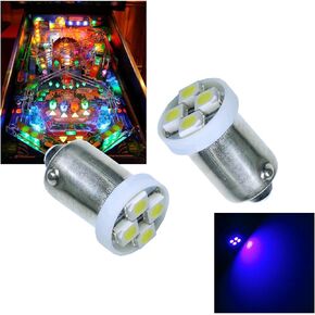 PA 10PCS #1893#44#47#756#1847 BA9S 4SMD LED Wedge Pinball Machine Light Bulb Purple-6.3V