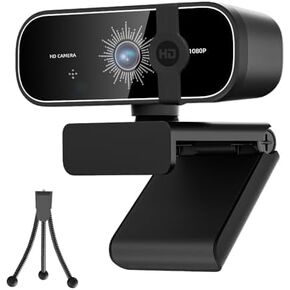 C28 1080P Webcam with Privacy Cover and Tripod Stand, PC Camera with Noise-Canceling Mic, Computer Camera with Auto Light Correction,Plug and Play, Web Camera for Streaming, Zoom/Facetime