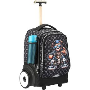 UNIKER Rolling Bag witth Wheels, 40L Water Resistant Wheeled Laptop Backpack, Silent Wheel Travel Backpack for Women Men,T5- Galaxy