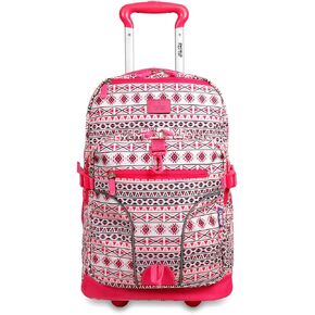 J World New York Lunar Rolling Backpack, Laptop Bag with Wheels, SKANDI Pink, One Size