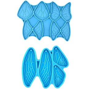 Casting Molds Butterfly-Wing Silicone Pendant Resin Molds with Hangings Hole for Earrings Keychain Making Earring Resin molds Halloween Earring Resin molds Studs Earring Resin molds for