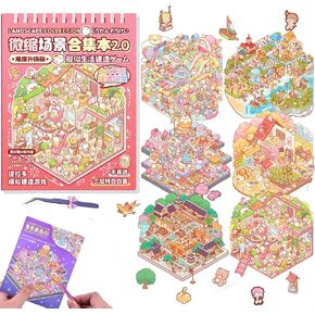 20 Sets DIY 3D Sticker Scene Collection Book for Kids Adults - Miniature Scene Stickers - Fun Room Sticker Book - Make Your Own House Stickers