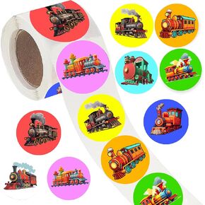 500 PCS قطار الحفلات لفة الملصقات النقل حركة مرور الطفل الحفل عيد ميلاد الحزب الحفلات إمدادات الزخارف Goodie Bag Stuffers تسميات الجائزة
