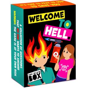 The Black Box: مرحبًا بكم في Hell - لعبة بطاقات الأزواج الجريئة لليالي الجريئة ، والمحادثات العميقة والتحديات المرح - هدية فريدة للأزواج