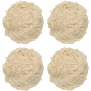 PATIKIL 35yds Faux Fur Yarn, 4 Skeins 0.6" OD 50g Soft Fuzzy Yarn Crochet Fluffy Chunky Polyester Plush Fur for Crocheting and Hand Knitting Shawls Hat Blanket Rug, Gray Tea