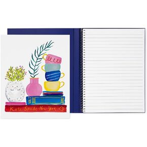 kate spade new york Small Concealed Spiral Notebook, 8.25" x 6.75" Journal Notebook with 112 Lined Pages, Charmed Library