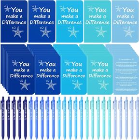 30 Sets Starfish Story Gifts Bulk Employee Appreciation Gift You Make a Difference Notebook and Motivational Ballpoint Pens Thank You Gift for School Teacher Student Coworker Staff Nurse