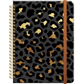Ruled Spiral Writing Notebook,A5 Hardcover Lined College Journal for Women Lady Girl,Fashion Strong Twin-Wire Binding with Premium Paper,8.4" X 6",Perfect for School,Office,Home Gifts(Cute Cowhide in Kuwait
