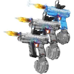 3 Pack Electric Water Gun for Adults and Kids, Light Up Automatic Squirt Gun Watergun, 800CC Large Capacity, up to 32 FT Long Range, Summer Outdoor Beach Pool Party Toy Gift