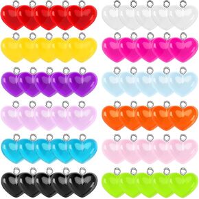 Valentine's Day Charms, 120Pcs Valentines Heart Charms Gold Enamel Charm Pendants for Valentines Bracelet Necklace Earrings Jewelry Making