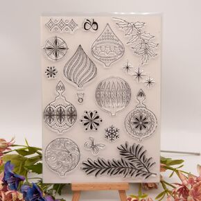 MESYGK Merry Christmas Santa Claus Snowflakes Christmas Tree Clear Silicone Stamps Transparent Rubber Stamp Album Cards for Card Making Decoration and DIY Scrapbooking