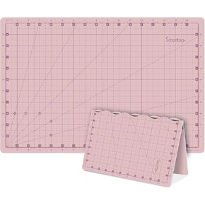 SMARTOP 18"x12" Self Healing 3 Layer Folding Cutting Mat, Non-Slip Non-Reflective, Great for Crafts, Quilting, Sewing, Scrapbooking Molandi Pink (Molandi Pink)