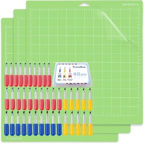 Thanmao Standard Grip Cutting Mat 3 Pack 40 Pack Pack Resplaces Tlades متوافقة مع Explore Air 2/Air 3/Maker/Maker 3 آلات القطع