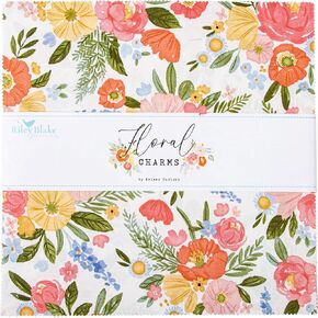 Kelsey Carlson Floral Charms 10" Stacker 42 10-inch Squares Layer Cake Riley Blake 10-15760-42