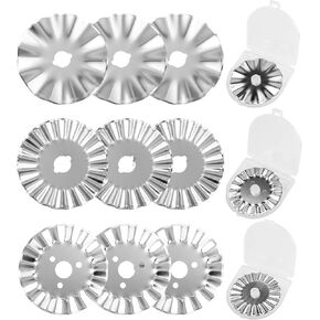 yakamoz 9pcs 45mm pinking شفرات القاطع الدوارة مجموعة - 3 أنواع من شفرات دوار موجة استبدال دائرة إعادة ملء الورق الشفرة الدائرية أداة قطع ورق للخياطة - تناسب fiskars olfa
