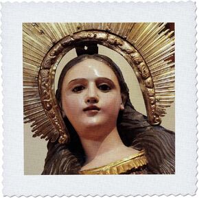 3dRose qs_92732_1 Statue of Guadalupe, Santa Fe, New Mexico-US32 JMR0969-Julien McRoberts-Quilt Square, 10 by 10-Inch