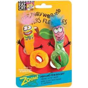 Bamboo Fat Cat 650037 Classic Springy Worms Cat Toy - 1 Pack 2 Count