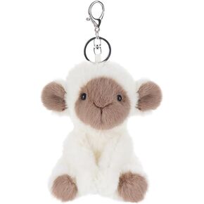 Apricot Lamb Cute Toys Plush White Sheep Lamb Stuffed Animal Soft Keychain for Kids Bag, Purse, Backpack, Handbag (White Sheep，5.1 Inches)