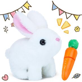 Bunby - Realistic Walking & Talking Bunny Toy, Interactive Plush with Hopping, Ear Twitching & Sounds | Lifelike Easter Gift for Kids, Handmade Stuffed Animal
