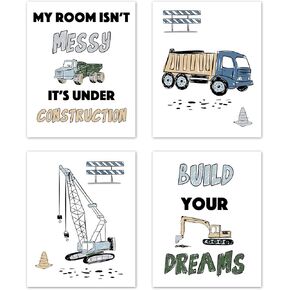 Sweet Jojo Designs Farm Animals Wall Art Prints Room Decor for Baby, Nursery, and Kids - Set of 4 - Watercolor Farmhouse Horse Cow Sheep Pig