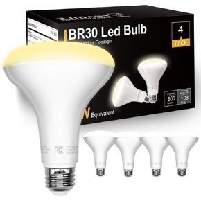 DAYBETTER BR30 LED Light Bulbs, Dimmable Indoor Flood Lights, Warm White 2700k, E26 Base, 9W, 65W Equivalent, 800 LM, 6 Pack Recessed Can Light for Bedroom, Kitchen, Living Room, Bathroom, Ceiling