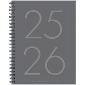 كلاسيك رمادي أكاديمي يوليو 2025 - يونيو 2026 6.5 × 8.5 مخطط Softcover الشهري الأسبوعي